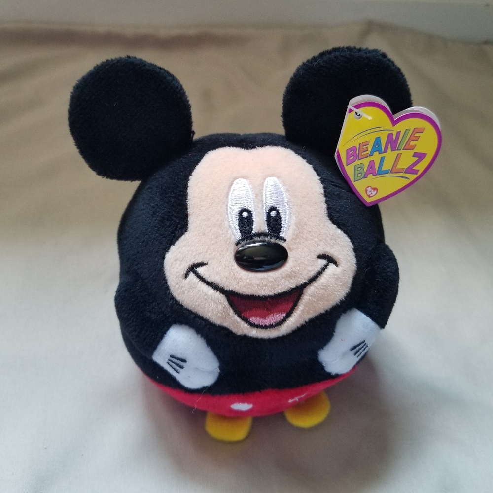 Ty Beanie Ballz Plush Mickey Mouse MWMT Disney